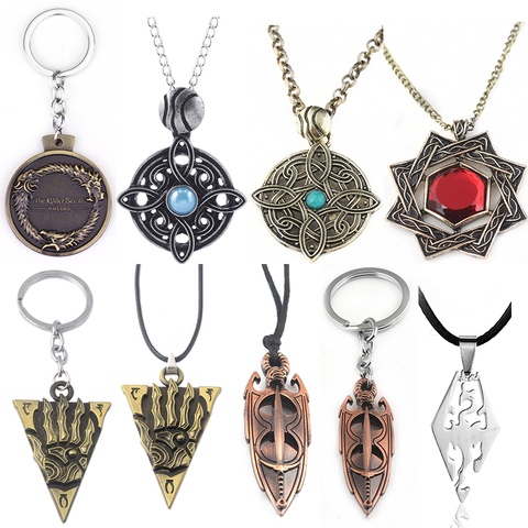 The Elder Scrolls Amulet of Mara Necklace Dinosaur Triangle Cosplay Oblivion Morrowind Amulet Pendant Chokers Gift ► Photo 1/6