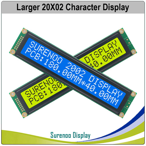Larger Character 202 20X2 2002  LCD Module Display Screen LCM  Yellow Green Blue with LED Backlight ► Photo 1/1