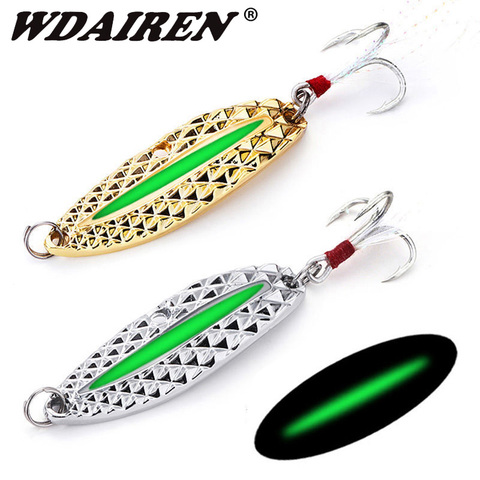 1Pcs Metal Luminous Spinner Spoon Lures 7g 10g 15g Bass Artificial Hard Bait With Feather Treble Hook Wobbles Sea Tackle Pesca ► Photo 1/6