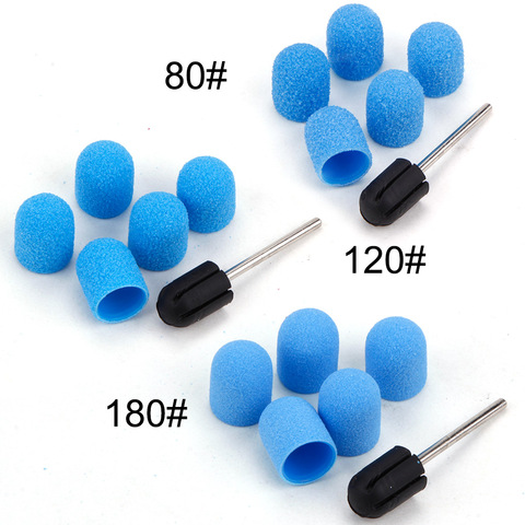 5Pcs 10*15/13*19  Nail Sanding Caps With Rubber Gel Remover Ceramic Nail Drill Bit Pedicure Manicure Milling Cutters Nails Tools ► Photo 1/6