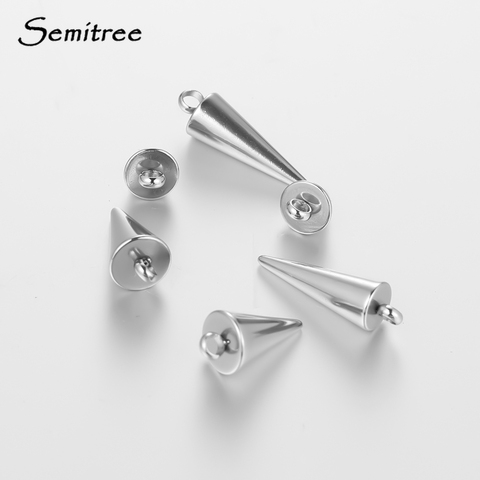 Semitree 10pcs Stainless Steel Circular Cone Charms for DIY Jewelry Making Necklace Pendant Findings Handmade Accessories ► Photo 1/6