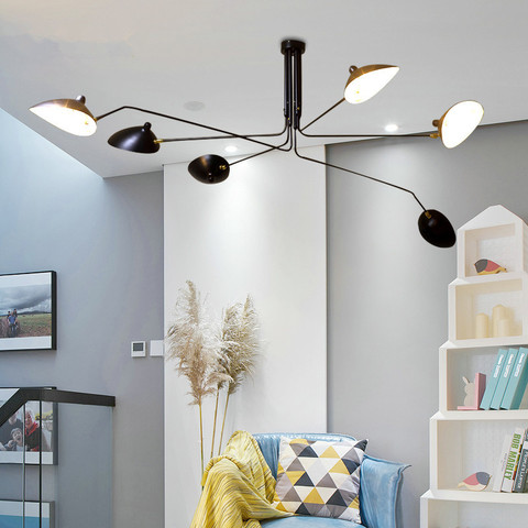 Modern Minimalist Pendant Lights 2/3/6  Arms Black Pendant Lamp for Living room Bedroom Decor Adjustable Hanging Lights ► Photo 1/6