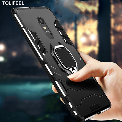 Shockproof Armor Case For Xiaomi Redmi 5 Plus Note 4 4X 5 6 Pro Mi A1 A2 Lite Stand Holder Magnetic Car Ring Phone Back Cover ► Photo 1/6
