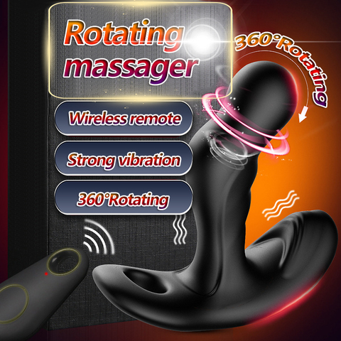 360° Rotating Prostate Massager Scrotum Vibrator Anal Plug Wireless Remote Control Butt Plug Erotic Adult Sex Toys For Man Gay ► Photo 1/6