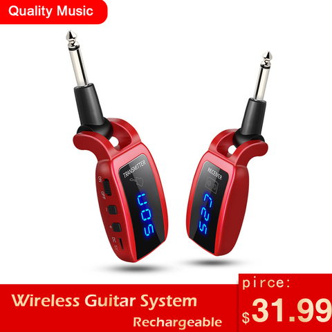 Wireless Guitar System Rechargeable Guitar Transmitter Receiver Set Electric Guitar Bass Pick Up for Guitar Accessories Parts ► Photo 1/6