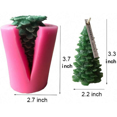 3D Wax Christmas Tree Candle Silicone Mold Xmas Gift for Friends Dessert Jelly ice cream Aromatherapy Candle Molds ► Photo 1/4