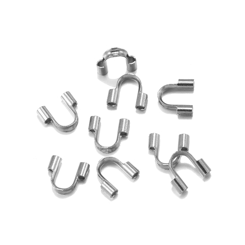 100pcs/lot 4.5x4mm U Shape Wire Protectors Wire Guard Protectors loops  Accessories Clasps Connector For