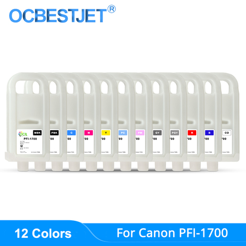 PFI-1700 PFI1700 PFI 1700 Refillable Ink Cartridge With Chip For Canon PRO-2000 PRO-4000 PRO-6000 Printer (12 Colors Options) ► Photo 1/6