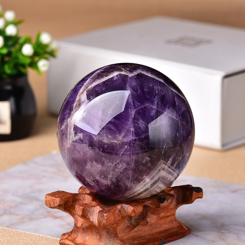 1PC Natural Dream Amethyst Ball Polished Globe Massaging Ball Reiki Healing Stone Home Decoration Exquisite Gifts Souvenirs Gift ► Photo 1/6