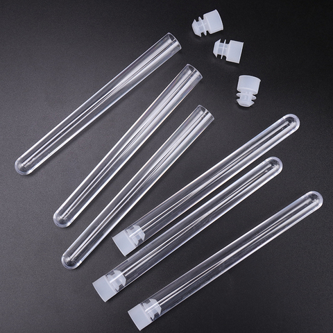 10PCS Transparent Laboratory Vials Sample Clear Plastic Test Tube Round Bottom School Lab Supplies 15x150mm ► Photo 1/6