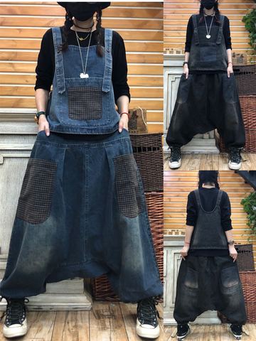 Women Baggy Denim Harem pants New Arrival Low drop Crotch Jeans Hip Hop street dance Trousers Plus Size hanging crotch Joggers ► Photo 1/5