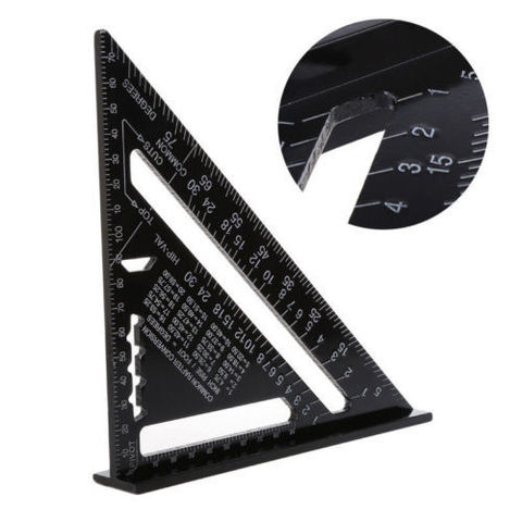 7inch Metric Triangle Angle Protractor Aluminum Alloy Speed Try Square Carpenter's Measuring ruler Layout Tool ► Photo 1/6