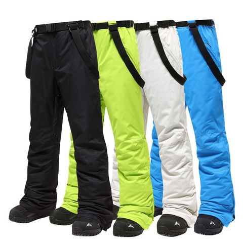 -30℃ Men's Skiing Pants Brands Warm Outdoor Sports Waterproof Thinken Snow Trousers Suspenders Winter Snowboard Pants Men ► Photo 1/6