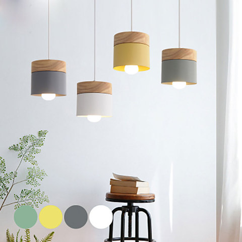 Nordic LED Pendant Lights Modern Iron Hanging Lamp Restaurant Coffee Bedroom Home Decoration E27 Wood Pendant Lamp  ► Photo 1/6