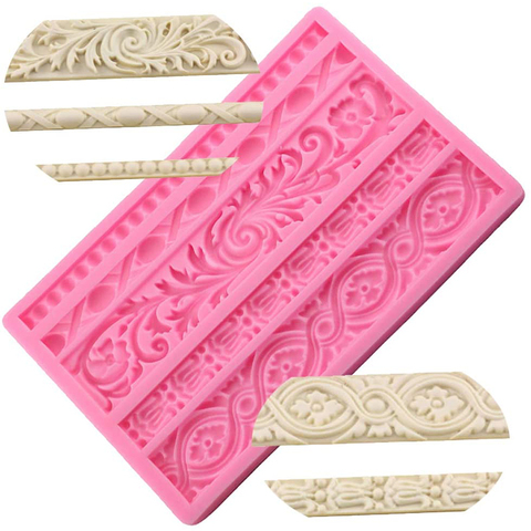 Baroque Scroll Relief Cake Border Silicone Mold Frame Fondant Cake Decorating Tools Candy Chocolate Gumpaste Moulds ► Photo 1/6