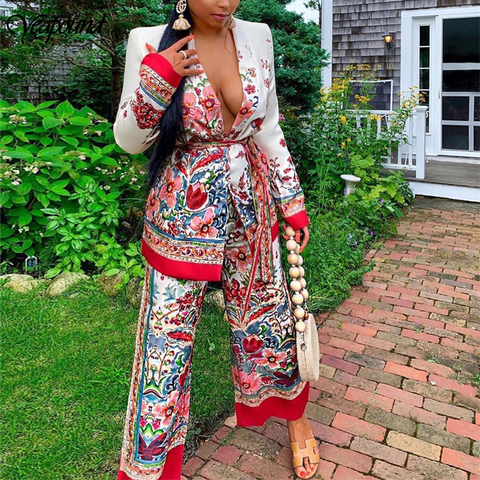 African Print Two Piece Suit Set for Women, African Pants & Kimono