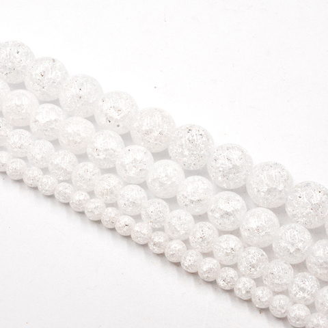 4-12mm Natural Stone White Snow Cracked Quartz Crystal Beads Loose Beads for Jewelry Making Accessories DIY Free Shipping ► Photo 1/2
