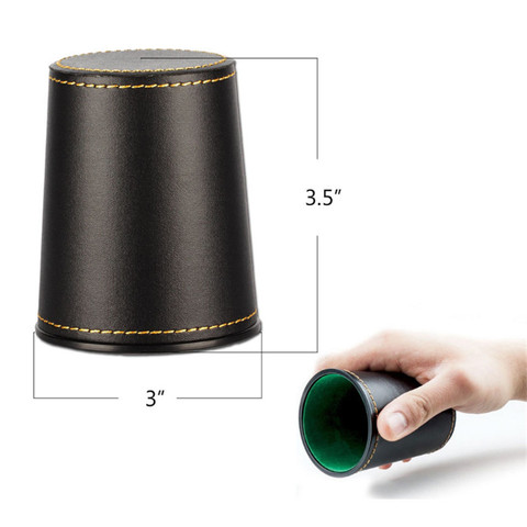 High quality New Leather Trumpet Flannel PU Dice Cup Bar KTV Entertainment Dice Cups With Dices ► Photo 1/2