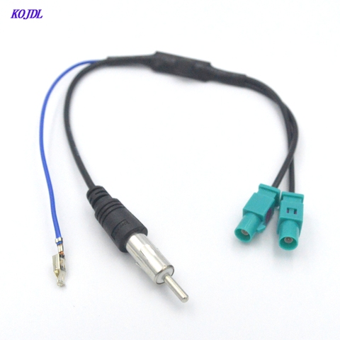 Car DUAL Fakra Radio Antenna AM/FM Audio Signal Amplifier Booster Cable Aerial Adaptor connector For Audi Volkswagen CD NEW ► Photo 1/5