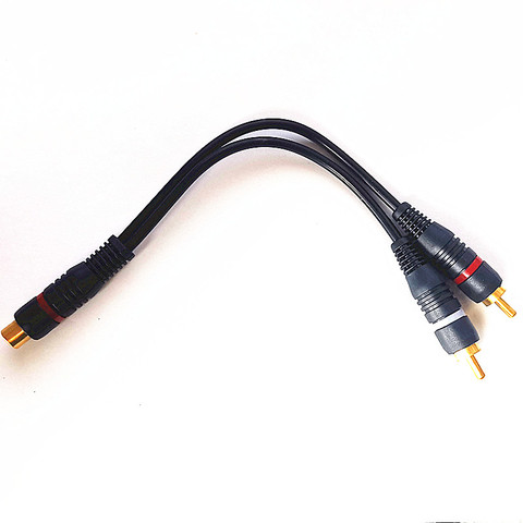 2 RCA Male to 1 RCA Female  Splitter Cable Audio Splitter Distributor Converter Speaker Gold Cable Cord Line cooper Wire ► Photo 1/6