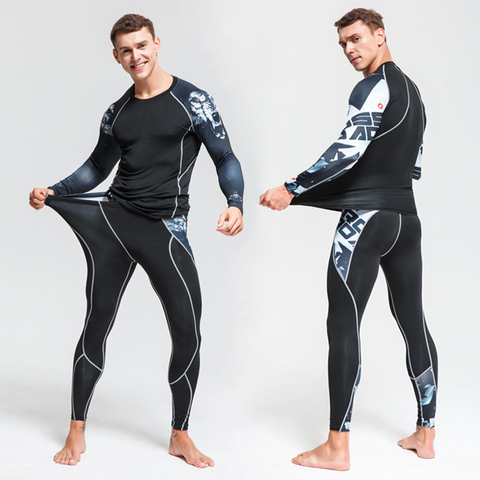 New Men's Thermal Underwear Sports Suit Tights Men Long Johns Jogging Leggings Fitness Gym Clothing Leggings Rashgard male ► Photo 1/6