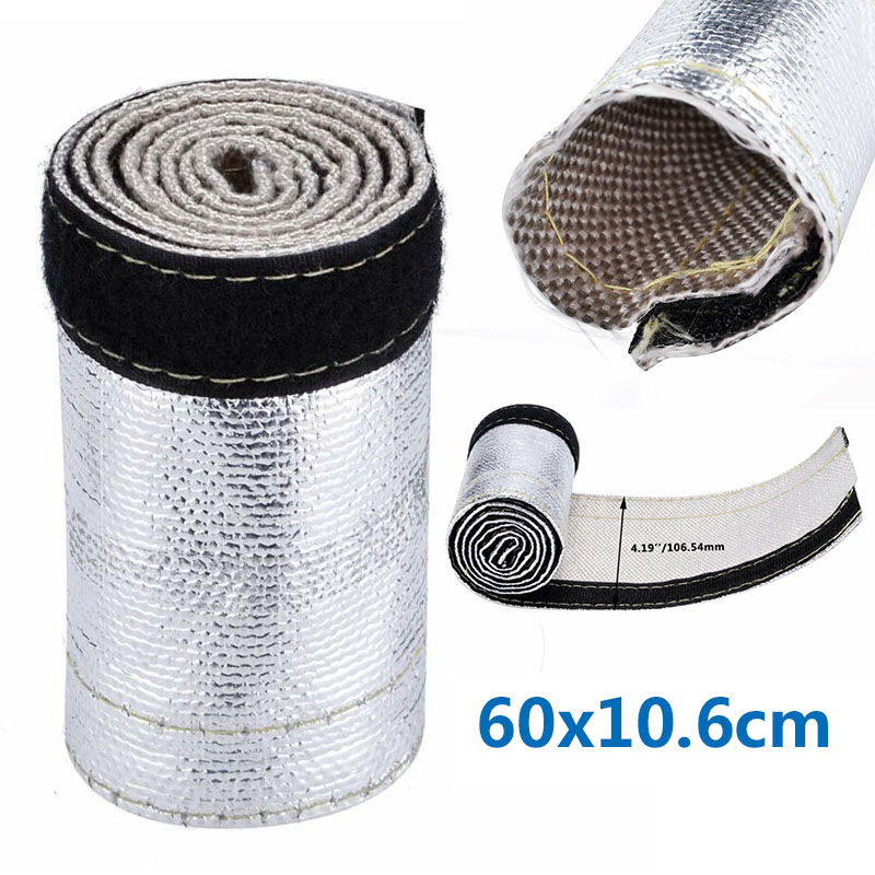 Metallic Heat Shield Sleeve Insulated Wire Hose Cover Wrap Loom Tube 60X10.6cm Car Accessories ► Photo 1/6
