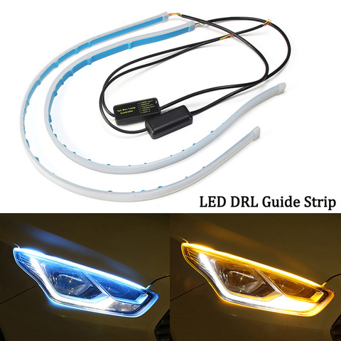 For Ford S-Max Tracer Grand C-Max B-Max Led Strip Car Headlight Sticker Daytime Running Lights Dynamic Turn Signal light  DRL ► Photo 1/6