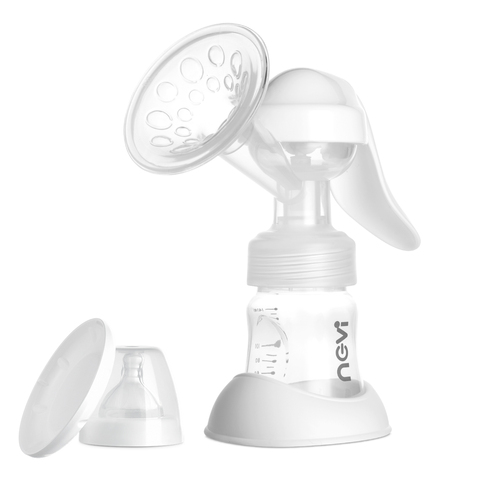 NCVI Manual Breast Pump with Milk Bottle,Portable Breastfeeding Pumps 5oz, BPA Free Soft Food Grade Silicone Powerful Suction ► Photo 1/6