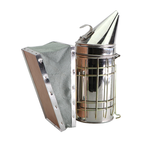 Beekeeping Smoker Stainless Steel Manual Bee Hive Smoke Transmitter Galvanized Sheet With Heat Shield Apiculture Beekeeper Tool ► Photo 1/6