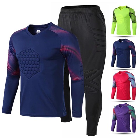 Custom Football jerseys Goalkeeper Shirts Long sleeve Pant soccer wear goalkeeper Training Uniform Suit Protection Kit Clothes ► Photo 1/6