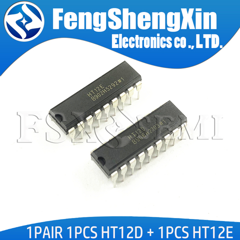 100% New 1PAIR 1PCS HT12D + 1PCS HT12E HT-12D+HT-12E DIP-18 IC ► Photo 1/1