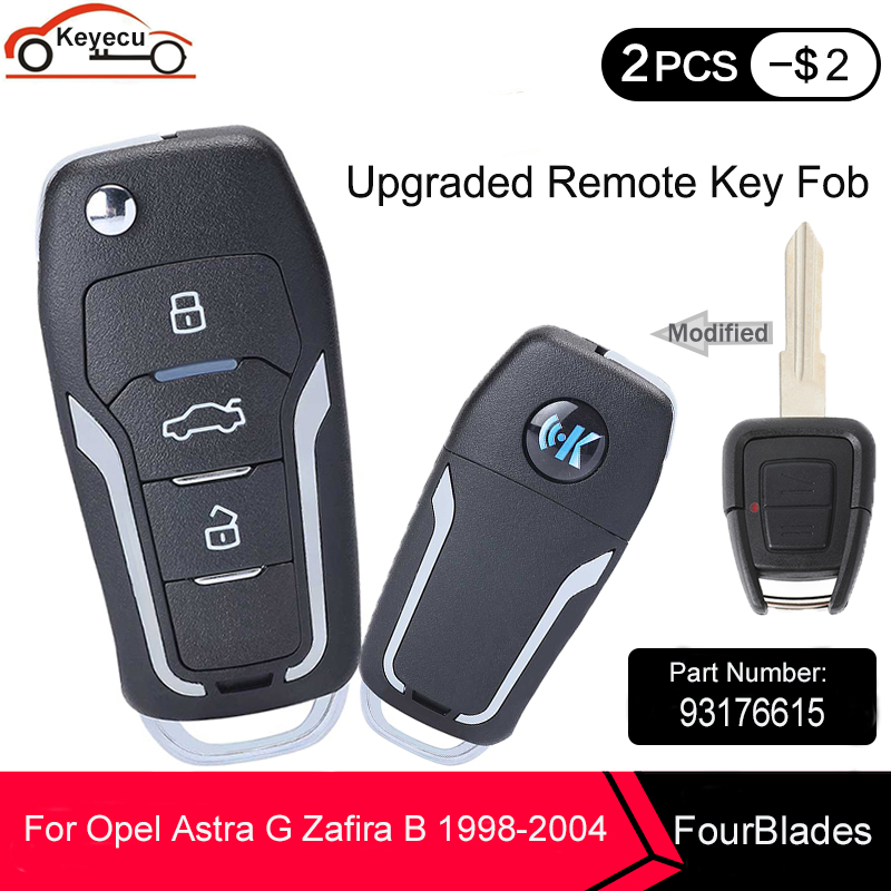 Upgraded Fip Remote Key 433MHz ID40 for Opel Astra G /Zafira B 1998-2004 6239052 