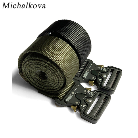 michalkova Men's belts military canvas Hip hop Sports Men Belt Lightweight Magnetic Buckle Jogger Canvas Belt Outdoor Tooling ► Photo 1/6