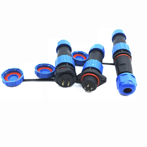 SP16 IP68 Waterproof Connector Male Plug & Female Socket 2 3 4 5 7 9 Pin SP16 Panel Mount Wire Cable Connector Aviation Plug ► Photo 1/6