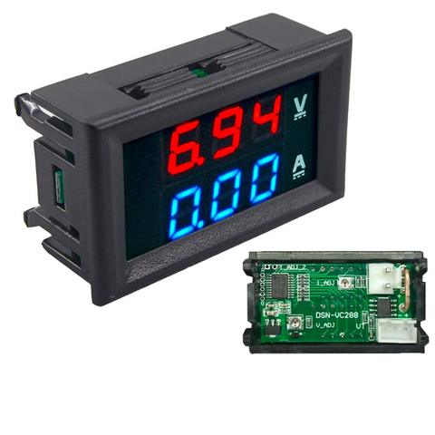 1pc DIY DC100V 10A Voltmeter Ammeter Blue Red Dual Amp Volt Voltage Current Meter Gauge Tester Panel Digital LED Display for Car ► Photo 1/6