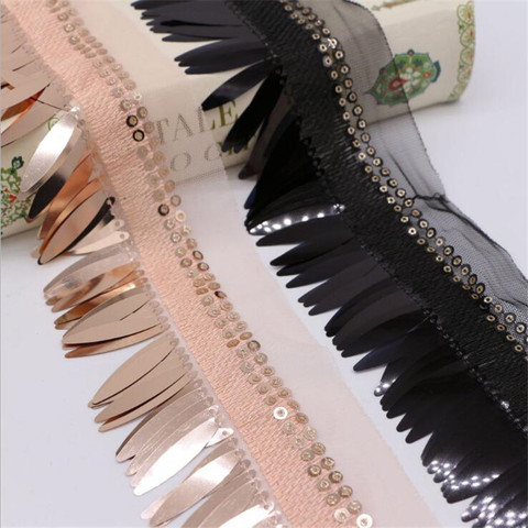 Performance stage clothing accessories mesh yarn bottom sequins barcode lace tassel ribbon skirt decoration materials ► Photo 1/5