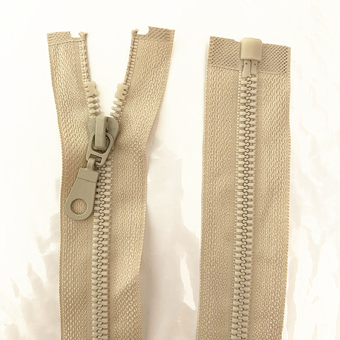 2pcs 5#Beige 25/30/35/40/50/55/60/70 cm detachable resin zipper opening automatic ecological locking plastic zipper sewing ► Photo 1/6