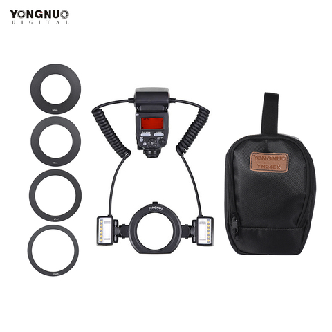 YONGNUO YN24EX E-TTL  Flash Speedlite 5600K with 2pcs Flash Heads and 4pcs Adapter Rings for Canon EOS 1Dx 5D3 6D 7D 70D Cameras ► Photo 1/6