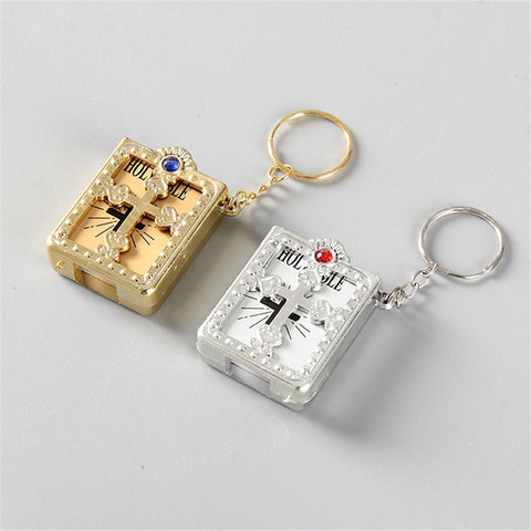 Pocket Edition English Bible Keychain Christianity English Book Key chain Pvc Revolution Leather Bible Keyring A348 ► Photo 1/6