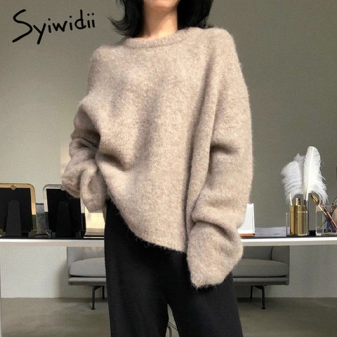 Sweater women Cashmere pullover knit winter clothes korean plus size oversized sweater Batwing Sleeve Solid Casual fashion 2022 ► Photo 1/6