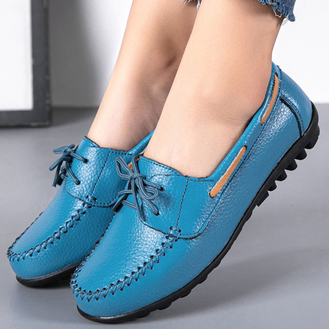 Woman Nurse Flat Shoes Women Lace Up 2022 Women's Moccasins Sneakers Shoes For Female Breathable Flats Walking Chaussure Femme ► Photo 1/6