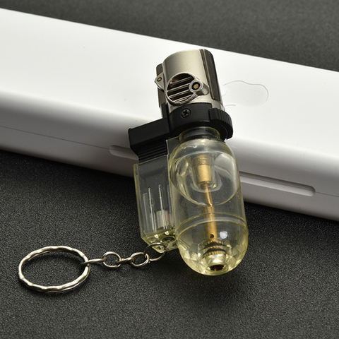 Hot Jet Torch Lighter Turbo Cigar Pipe Keychain Lighter Nozzles Windproof Outdoor Butane Gas Gasoline Lighter 1300 C Key Ring ► Photo 1/6
