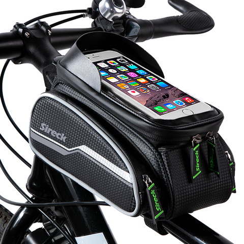 Sireck Bike Bag Nylon Rainproof Bicycle Bag 6.0 Touchscreen Bike Phone Case Cycling Front Tube Saddle Bag Bicycle Accessories ► Photo 1/6