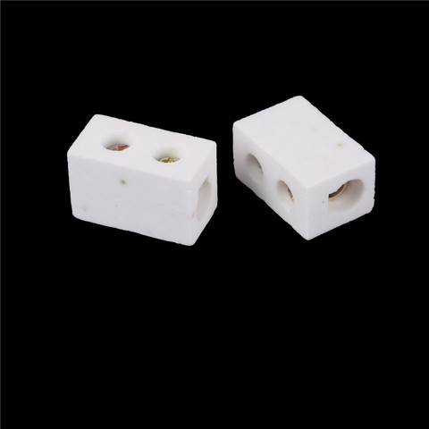 2 Pcs 30A White Ceramic Terminal Block 30A 1Way 2 Hole Connector Porcelain Ceramic Terminal Blocks New Arrival ► Photo 1/6