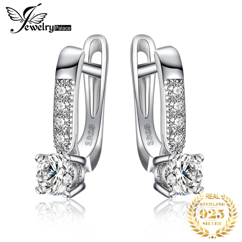 JewelryPalace Cubic Zirconia Clip Earrings 925 Sterling Silver Earrings For Women Girls Korean Earrings Fashion Jewelry 2022 ► Photo 1/6