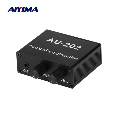 AIYIMA Stereo Mixer Audio Distributor for Headphone External Power AMP Volume independent control DC5-19V 2 inputs 2 outputs ► Photo 1/6
