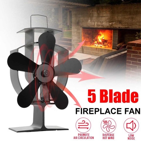 6-Blade Heat Powered Stove Fan for Wood / Log Burner / Fireplace increases  80%