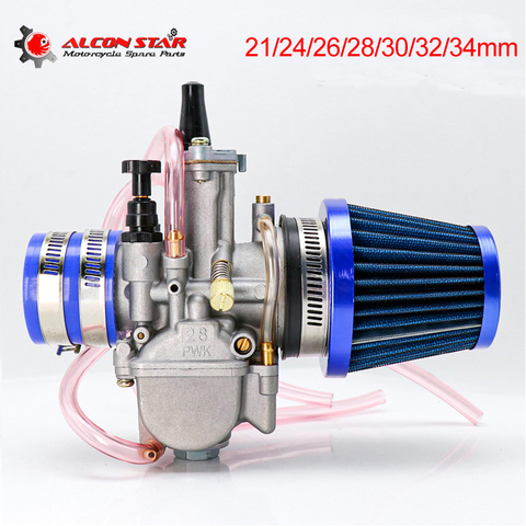 Alconstar- 21 24 26 28 30 32 34mm Keihin PWK Carburetor with Air Filter 2/4T Carb Fit Motorcycle Motocross Dit Pit Bike Moped CB ► Photo 1/6