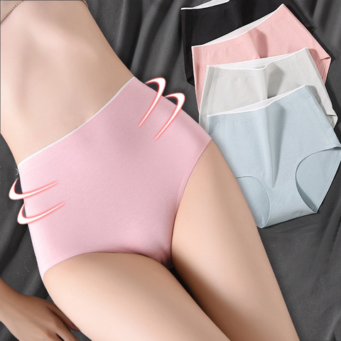 High waist Women's underwear cotton Plus Size seamless panties breathable Lingerie Female briefs ► Photo 1/6