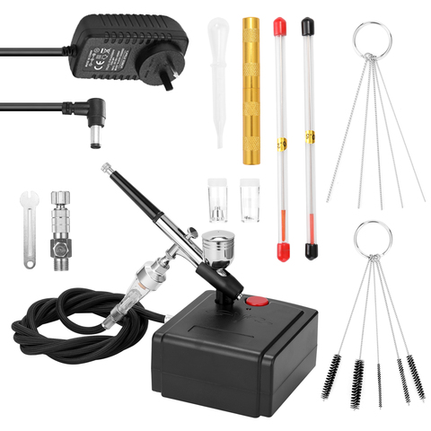 Professional Airbrush Set for Model Making Art Painting with Air Compressor+Power Adapter+Airbrush+Airbrush Holder+0.2mmneedle ► Photo 1/6